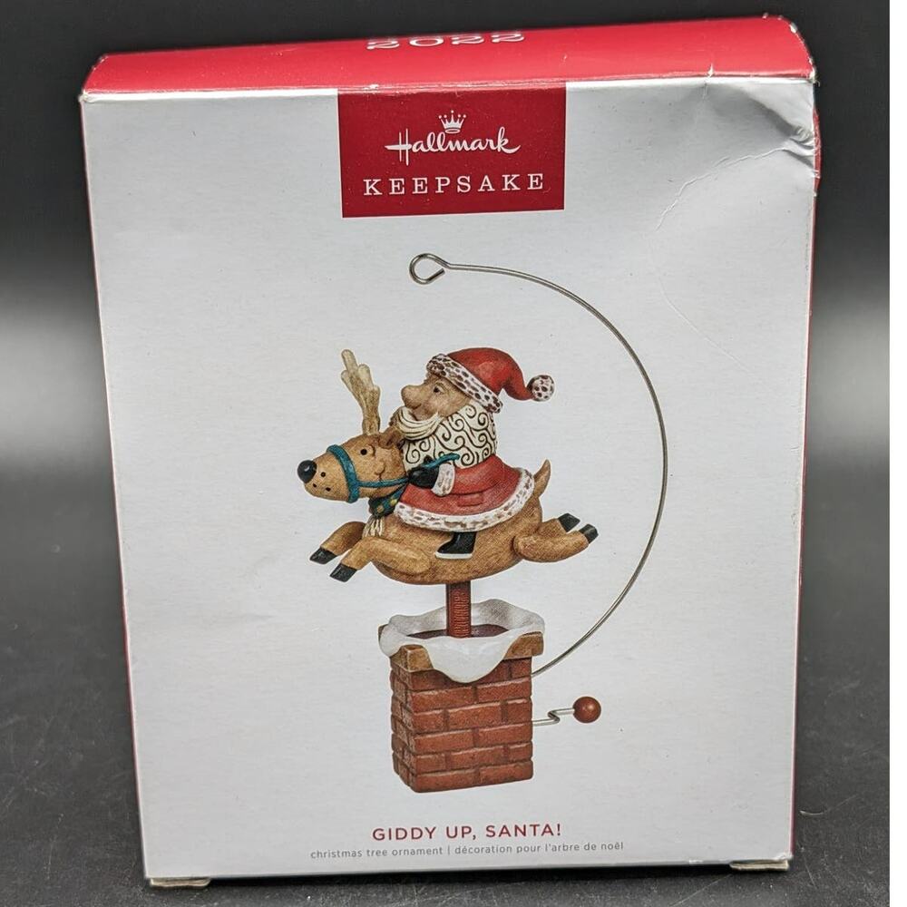 Santa Christmas Ornament Hallmark Keepsake as 2022 Giddy Up Holiday Festive